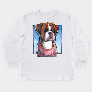 Boxer dog Kids Long Sleeve T-Shirt